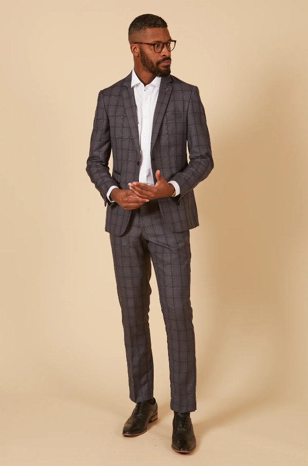 2 - delig pak - grijs heren kostuum - Jose Grey suit 2pc