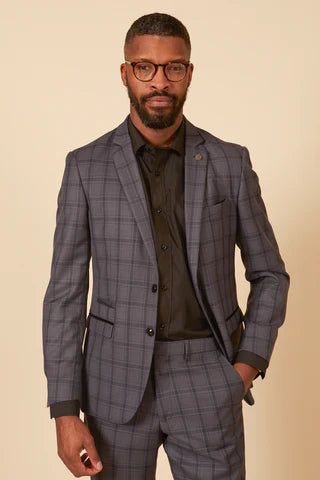 2 - delig pak - grijs heren kostuum - Jose Grey suit 2pc