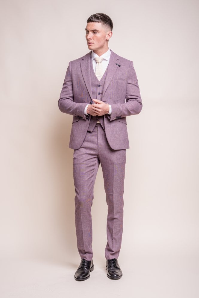 Driedelig kostuum Cavani lilac slim fit suit - driedelig pak