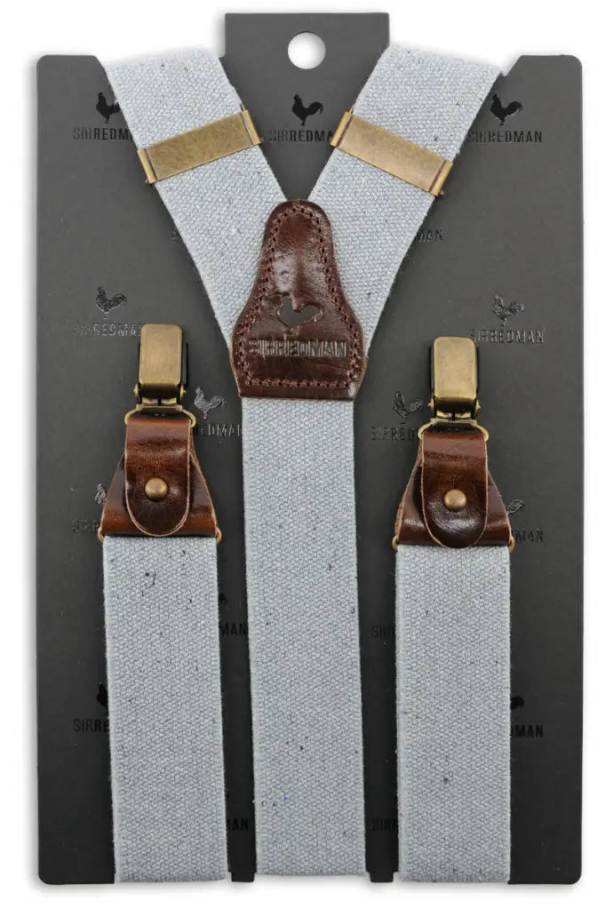Luxe Bretels handgemaakt Richy grijs Recycled - bretels
