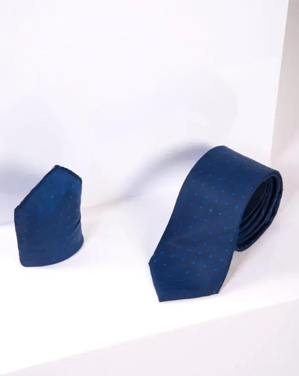 Marc Darcy Gentlemens set Blue dot stropdas met pochet -