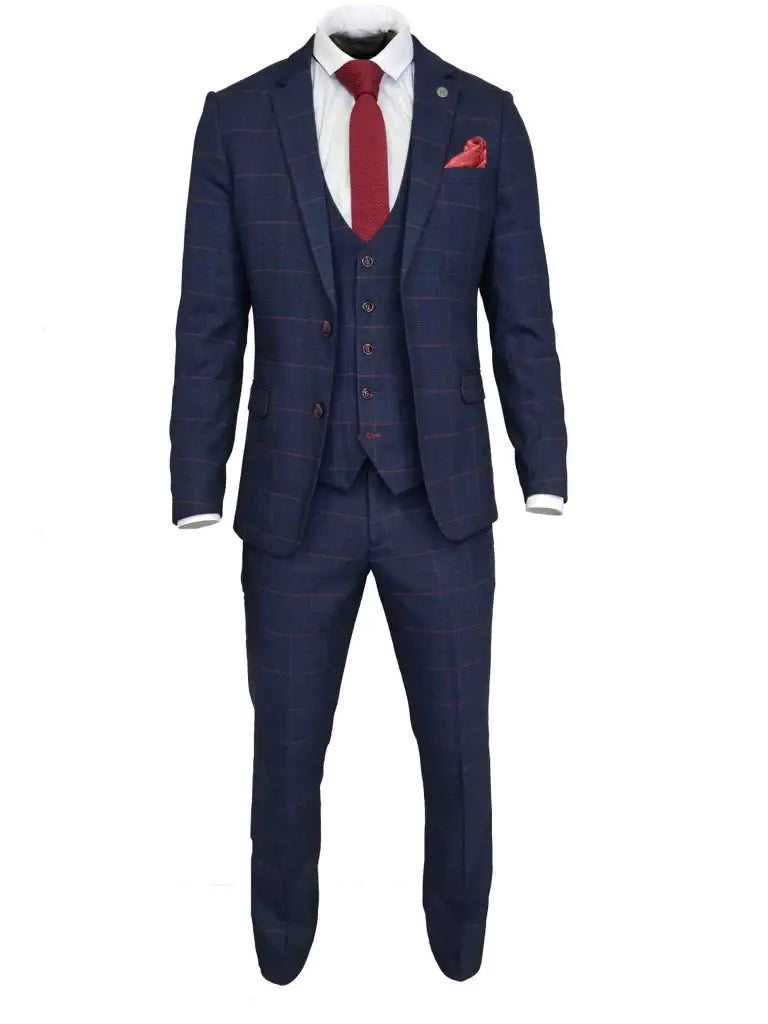 Navy blue 3pc. gentlemens suit - Edison Redline - driedelig