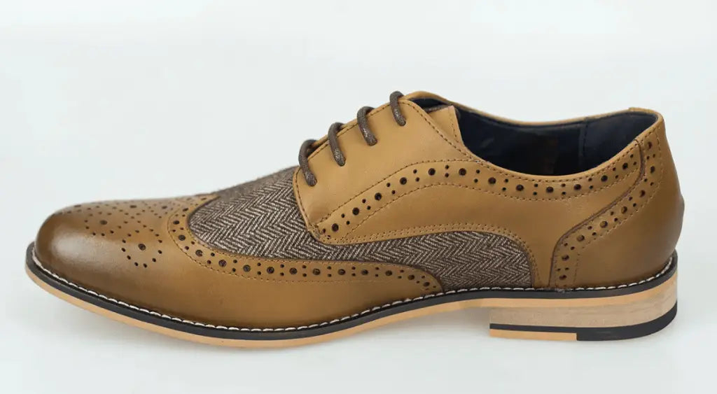 Donker bruine tweed schoenen / Cavani Horatio TAN - schoenen