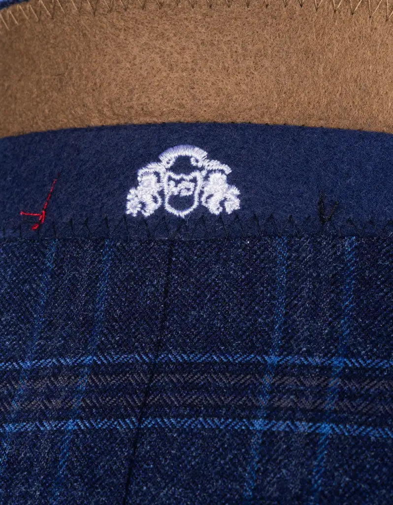 Blauw pak met ruit - Chigwell tweedsuit - driedelig pak