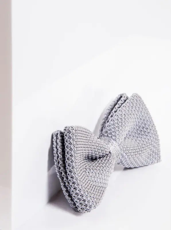 Bow tie Silver Grey Knitted - vlinderstrik