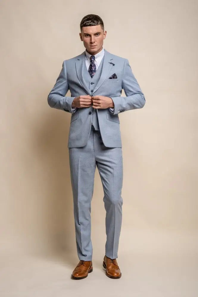 Driedelig pak Cavani miami sky slim fit suit - driedelig pak