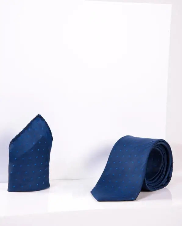 Marc Darcy Gentlemens set Blue dot stropdas met pochet -