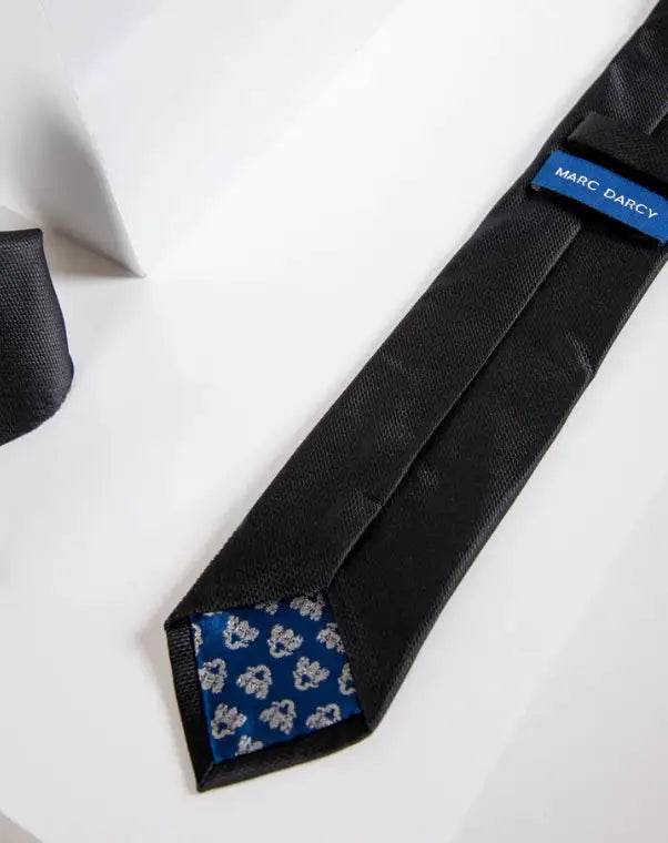 Marc Darcy Gentlemens set Iconic Black stropdas met pochet -