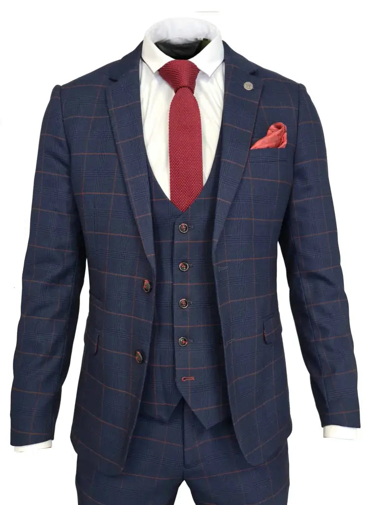 Navy blue 3pc. gentlemens suit - Edison Redline - 44/xs -