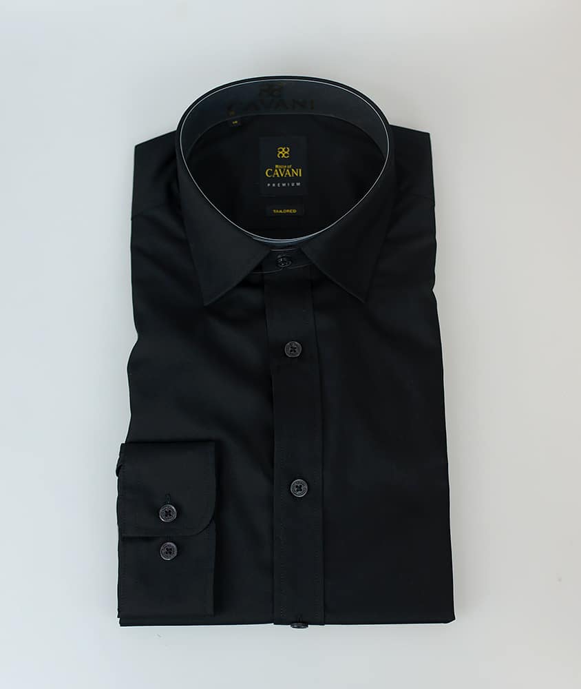 Cavani slimfit overhemd zwart - S - overhemd