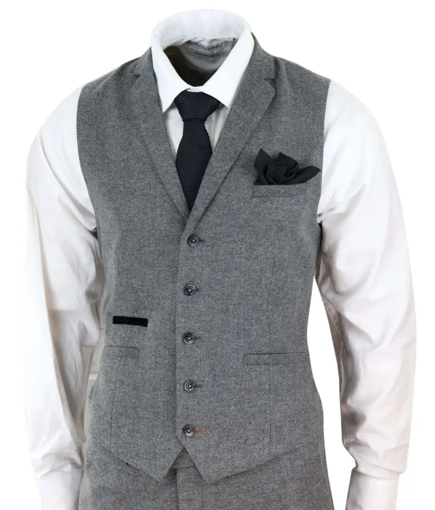 Cavani - Driedelig pak - Martez grey tweed - driedelig pak