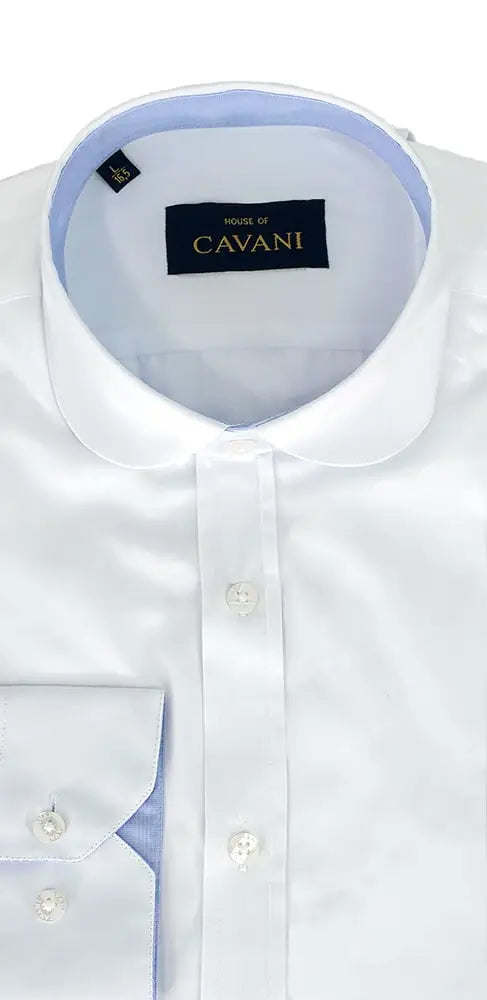 Cavani Overhemd wit / ronde boord - S - overhemd