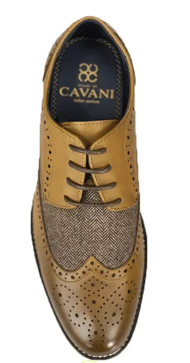 Donker bruine tweed schoenen / Cavani Horatio TAN - 39 -