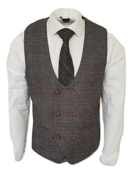 Gilet Jenson Grey - Check double breasted - 44/XS - gilet