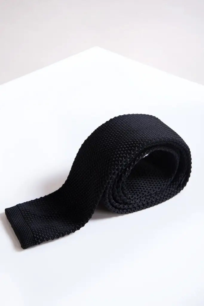 Stropdas Marc Darcy black knitted - stropdas