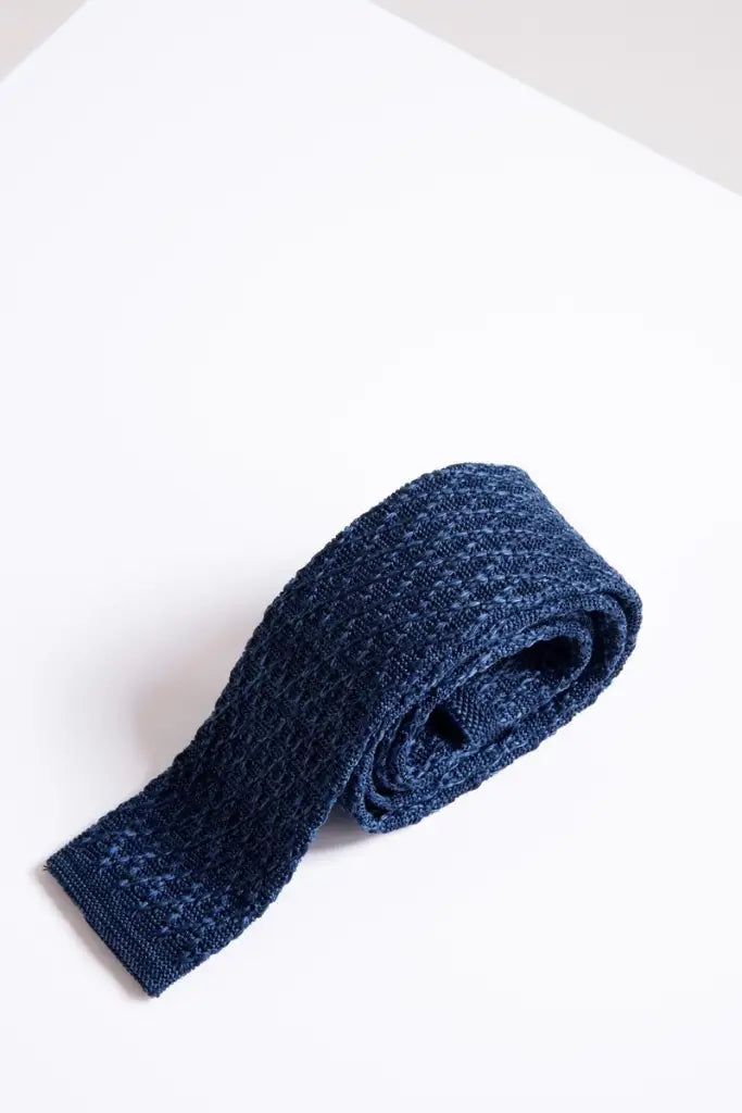 Stropdas Marc Darcy blue marl knitted - stropdas